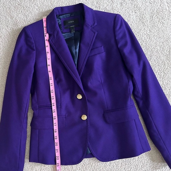 LIKE NEW J. CREW PURPLE WOOL SCHOOLBOY BLAZER (ORIGINAL) - SIZE 2 - Picture 9 of 12